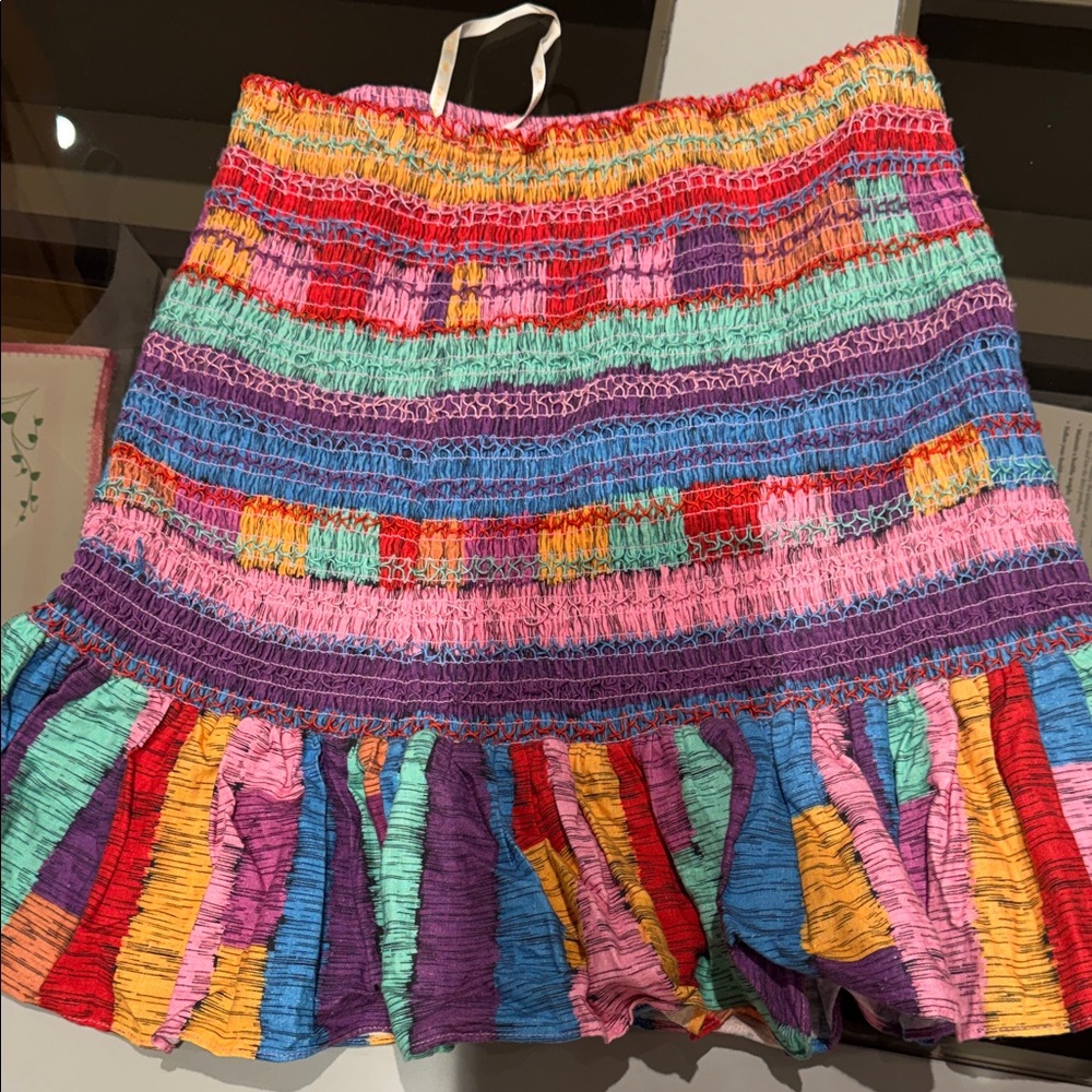 FARM Rio Vibrant Striped A-Line Skirt